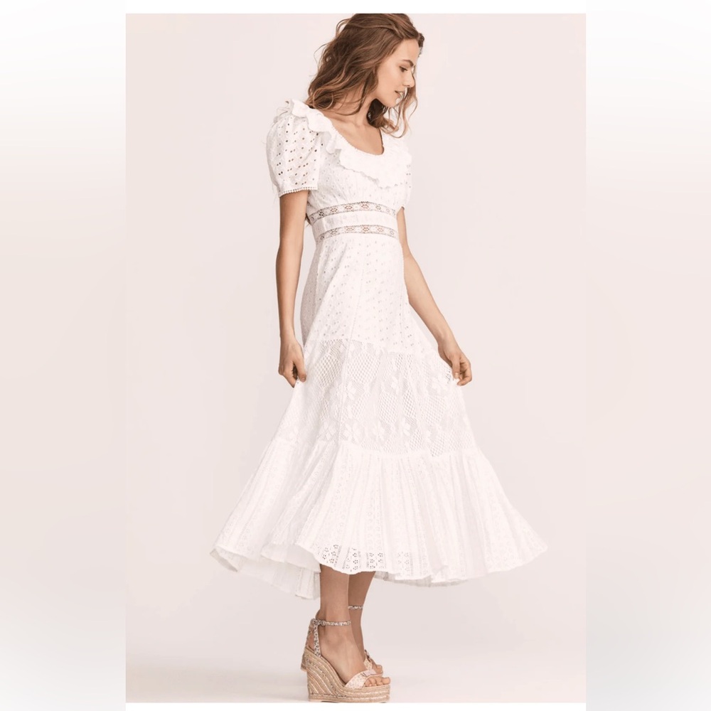 LoveShackFancy - Stassie Dress in Pure White - size 6 - Picture 3 of 16